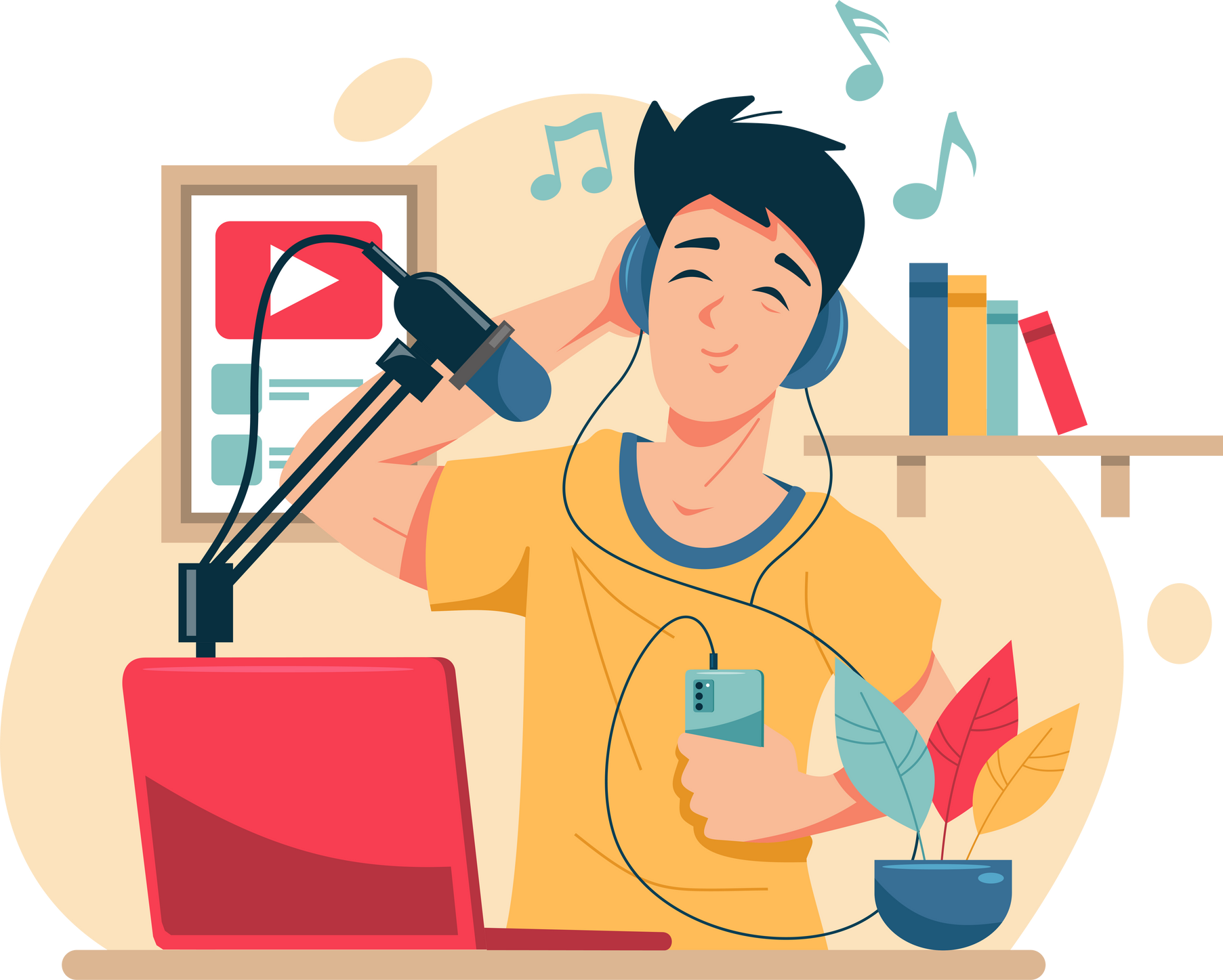 Youtuber Cartoon Illustration