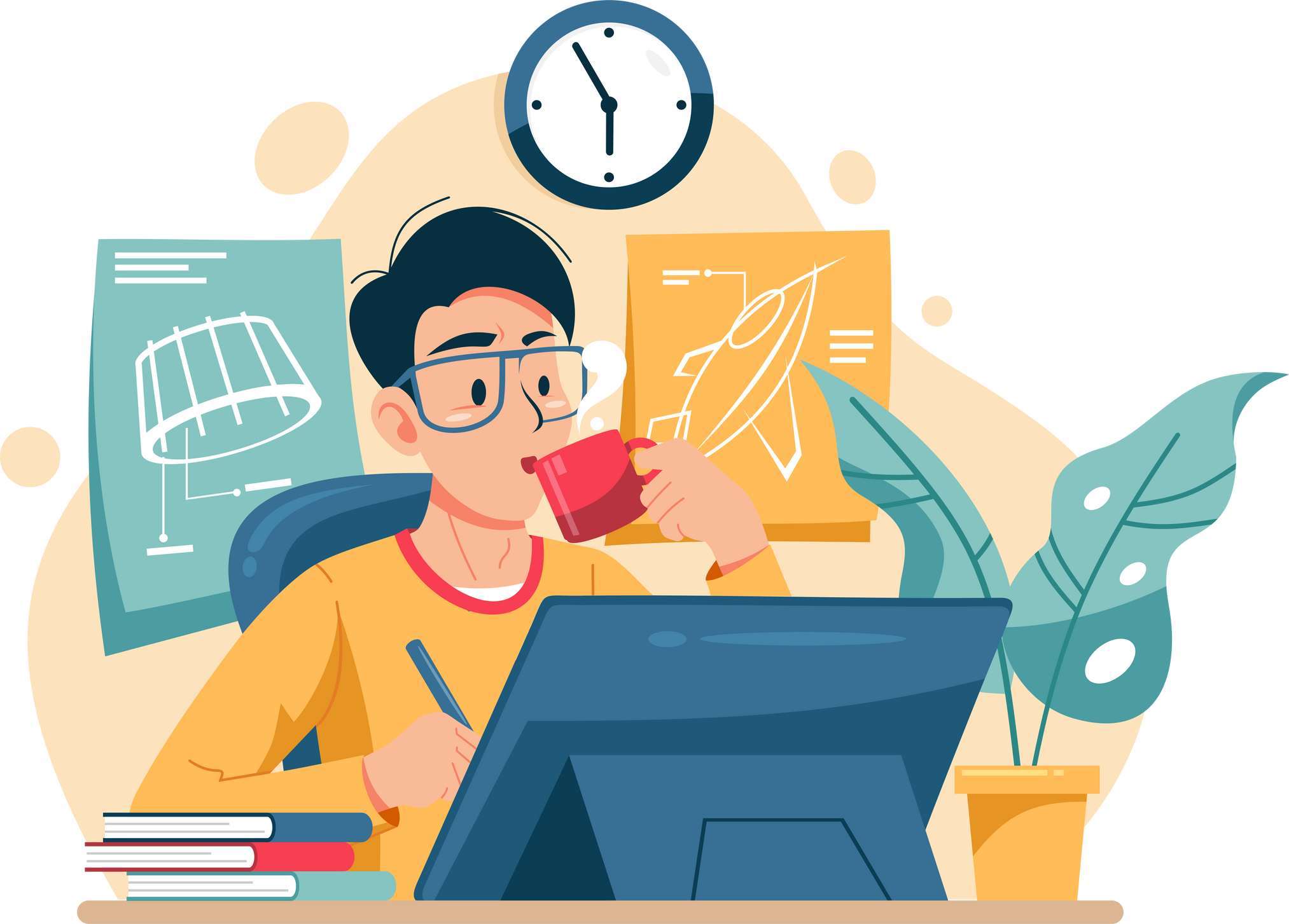 Graphic Designer Cartoon Illustration